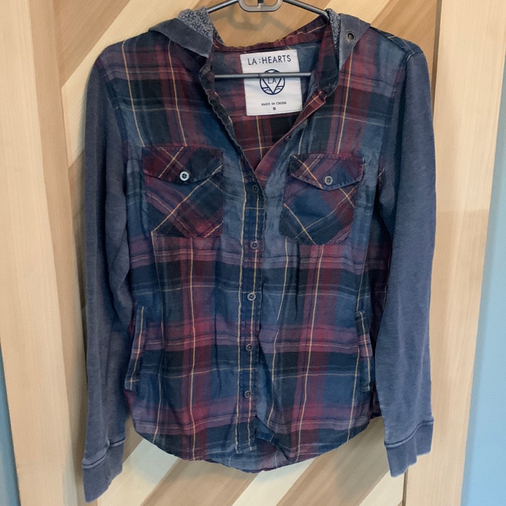 S Pacsun Hooded Flannel-sweatshirt